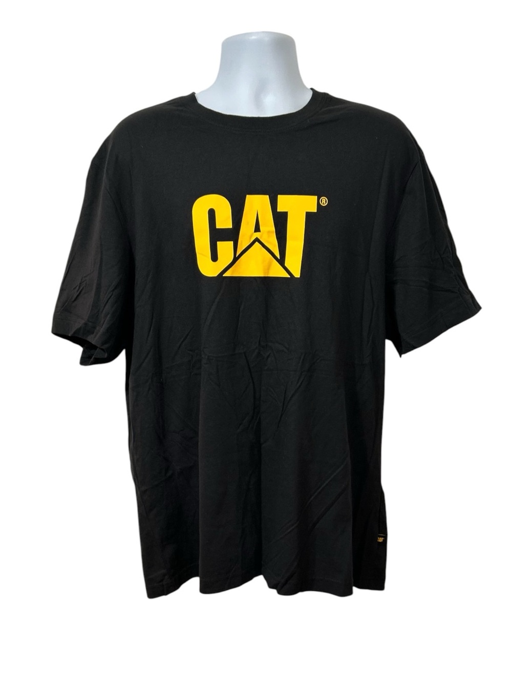 Caterpillar Black Short Sleeve Tee with Yellow CAT Logo